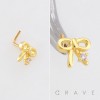 DAINTY COQUETTE BOW PIERCING 316L SURGICAL STEEL L-SHAPE NOSE RING